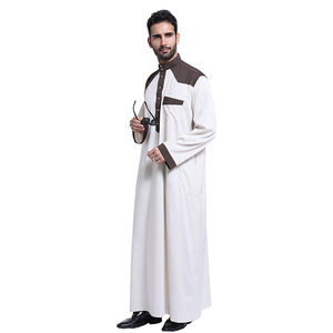 Wholesale Islamic <b>Men's</b> <b>Thobes</b> Plus Size Lightweight Breathable High Quality Solid Color Traditional Arabic Style Caftan - Product Image 4