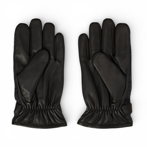 Gants d'équitation de luxe Geoffrey en cuir véritable et tissu tweed, fermeture à boutons, coupe décontractée, professionnels - Product Image 2
