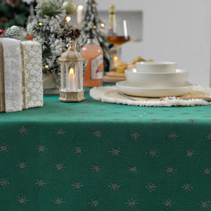 Christmas Elegant Outdoor Tablecloth White with Floral Embroidery Home <b>Dressing</b> Woven Cloth - Product Image 5
