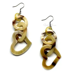 Nouveau Design corne de vache corne de buffle boucles d'oreilles goutte Vintage fête femmes élégant bijoux faits à la main avec perle personnalisable sculpté à la main - Product Image 3