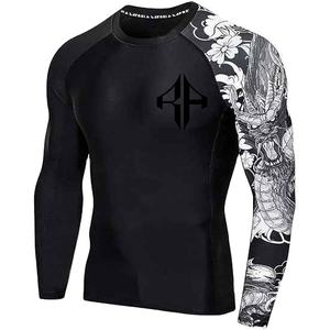 Ropa deportiva para gimnasio, ropa para hombre, sublimación, protector contra sarpullidos, LICRA y poliéster, alta calidad, venta al por mayor, manga larga, logotipo personalizado para hombre - Product Image 5