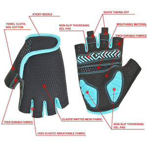 Gants de vélo d'équitation de vélo OEM de bonne qualité Logo personnalisé mince respirant écran tactile demi-doigt Gants de cyclisme - Product Image 4