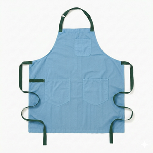 En gros, Tablier de travail en toile imperméable réutilisable, sans manches, à col suspendu, avec ceinture en dentelle, pour cuisine, restaurant, barbier, esthétique, avec logo personnalisé - Product Image 4