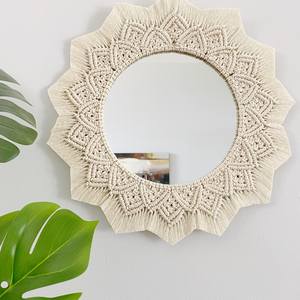 Handmade Modern Macrame <b>Wall</b> <b>Hanging</b> <b>Mirror</b> for Bedroom and Living Room Decor Wholesale in India - Product Image 2