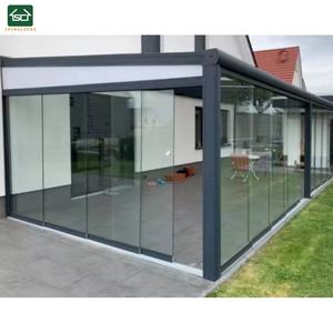 Couverture de terrasse de véranda en aluminium quatre saisons populaire néerlandaise avec cadre en <span class=keywords><strong>acier</strong></span> moulure de toit en triangle cour hôtels villas - Product Image 1