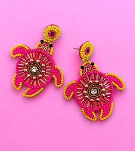 Pendientes de gota de flor con cuentas hechos a mano de verano para mujer, joyería ligera informal con patrón de mariposa, moda para bodas - Product Image 3