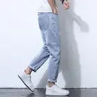 Jean en denim déchiré à taille mi-haute pour homme, coupe crayon, respirant, avec trous aux genoux, logo personnalisé, OEM, style urbain, bio - Product Image 6