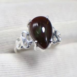 แหวนโมราไฟเม็กซิกันธรรมชาติอัญมณีทรงหลังเบี้ยแบบเรียบ925แหวนเงินสเตอลิงแหวนเงินอาเกตไฟขายส่ง - Product Image 5