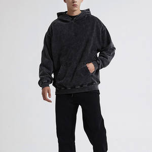 Sweats à capuche d'hiver de Style populaire pour hommes pulls vierges logo personnalisé grande taille couleur polaire à manches longues noir surdimensionné sweats à capuche lourds - Product Image 6
