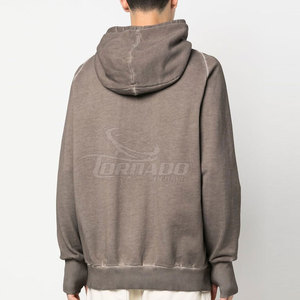 Sudaderas con capucha de lavado ácido de la mejor calidad para hombres personalizables con su propio logotipo Diseño de fábrica Patrón sólido de bolsillo de invierno - Product Image 3