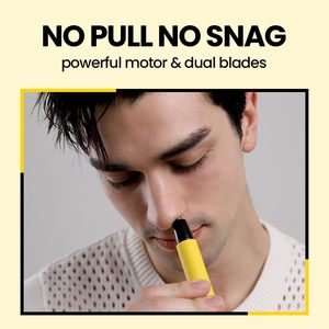 Tondeuse à poils du nez et des sourcils 2-en-1 rechargeable par USB, outil de toilettage haute vitesse en plastique pour hommes, portable, sans tirage, sans usage domestique ni automobile - Product Image 5