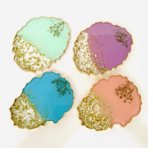 Juego de posavasos de resina epoxi para taza de café y té de 6 formas redondas de color verde para tamaño personalizado producto de gran oferta - Product Image 4