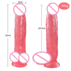Vibratore Realistico in PVC Molto Grande da 12,6 Pollici, 100% Impermeabile ed Ecologico, Flessibile, Rosa/Nero, per Donne - Product Image 4