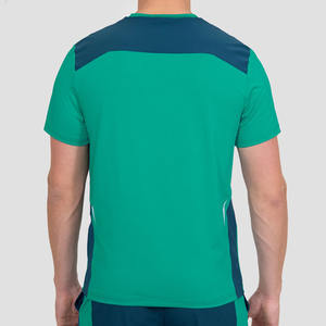 Combinaison de sport à manches courtes personnalisée pour hommes respirante en polyester, spandex, poche zippée, ensemble de 2 pièces de bas actifs - Product Image 3