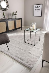 Tapis gris en macramé tissé à la machine, vente en gros de fourrure en micro polyester de qualité supérieure à faible quantité minimale de commande fabriqué en Turquie - Product Image 3