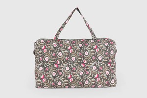 Bolsa de lona de algodón con estampado floral acolchada Beige deportiva de lujo hecha a mano con cinturón largo desmontable hombro de Yoga de fin de semana duradero - Product Image 4