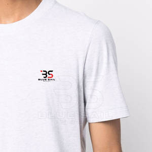 Camisetas de algodón 100% para hombre de peso pesado, camisetas de algodón lisas para hombre con estampado de logotipo personalizado, camiseta informal suave duradera para todos los días - Product Image 5