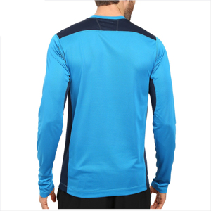 T-shirt de fitness à col rond 100% coton pour hommes coupe ample manches longues avec impression numérique motif solide polyester/coton - Product Image 6