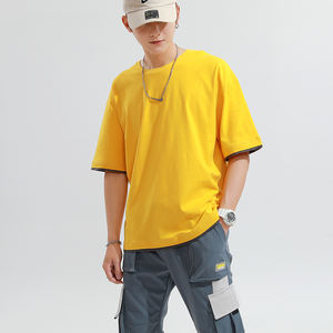 T-shirt surdimensionné à coupe latérale en jersey 100% coton pour hommes pas cher personnalisé vente en gros - Product Image 5