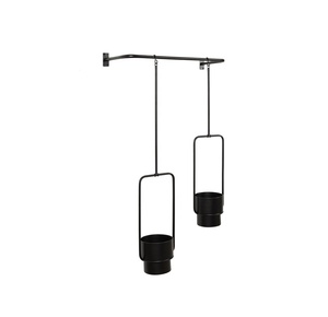 Soporte de maceta de metal para colgar en la pared hecho a mano con dos macetas mayorista fabricante venta directa de fábrica - Product Image 1