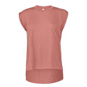 Bella <b>Women's</b> Flowy Muscle Tee with <b>Rolled</b> Cuff <b>Womens</b> Flowy Muscle S-XL T-Shirt - Product Image 5
