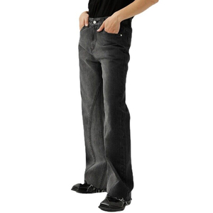 Jeans droits en denim de poids moyen 100% coton, coupe ample pour homme, fabriqués sur mesure par OEM, lavés, unis, pour l'hiver et l'automne - Product Image 3