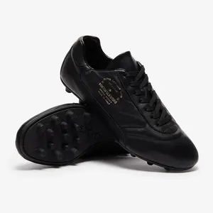Botas de fútbol de alto rendimiento para hombre, tacos de tierra firme de malla de cuero genuino, zapatos de fútbol de primavera e Invierno - Product Image 1