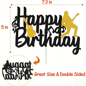 Decoraciones de Pastel con Reproductor de Música JUXINDA, <span class=keywords><strong>Letrero</strong></span> de <span class=keywords><strong>Feliz</strong></span> <span class=keywords><strong>Cumpleaños</strong></span> con Notas Musicales, Apto <span class=keywords><strong>para</strong></span> Fiestas de <span class=keywords><strong>Cumpleaños</strong></span> de Hombres, Niños y Niñas - Product Image 3