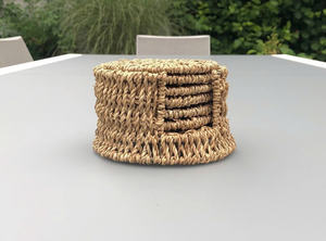 Ensemble de dessous-de-verre en jonc de mer tissé à la main, dessous-de-verre en osier naturel, dessous-de-verre écologiques, décoration rustique bohème pour la maison, style de table à manger - Product Image 5