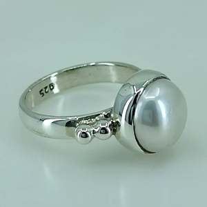 Bague en argent sterling 925 faite à la main, style bohème, pierre de naissance de juin, perle d'eau douce, cadeau idéal pour son anniversaire ou son anniversaire de mariage - Product Image 5