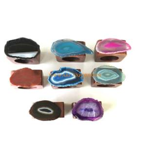 Fabrication de ronds de serviette de table en bois et en agate Lot de 8 ronds de serviette décoratifs de table de forme et de taille personnalisées à vendre - Product Image 1