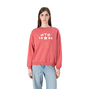 Sudadera de Manga Larga Holgada de Algodón/Felpa con Cuello Redondo y Parches Bordados Personalizados para Mujer, Diseño Nuevo de Invierno 2026 - Product Image 1