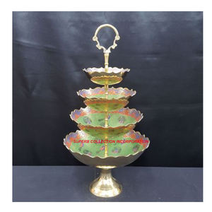 Luxury Green Floral or Custom Rngraving Four Tier Chocolate <b>Stand</b> Hot Selling and High Quality for Multi Purpose Uses for Dates - Product Image 1