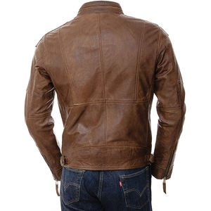 Chaqueta de cuero negra de manga larga para hombre, con cuello alto, producto de invierno, servicio OEM 2026 - Product Image 5