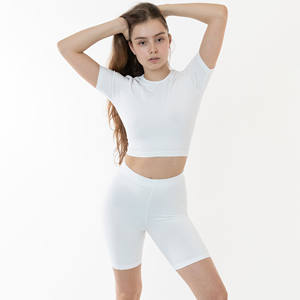 Short de sport taille haute pour femme, sans couture, en Spandex/Coton, avec logo personnalisé, effet push-up fessier, style streetwear ajusté et respirant - Product Image 1