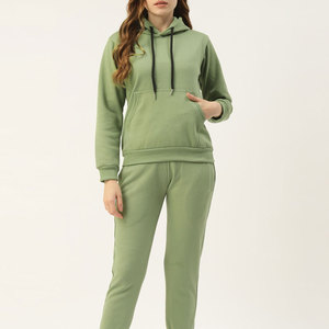 ชุดวอร์มผ้าฝ้าย100% สำหรับผู้หญิง, ชุดวอร์มสองชิ้นแขนยาวคอปกปรับแต่งได้สำหรับฤดูหนาว - Product Image 1