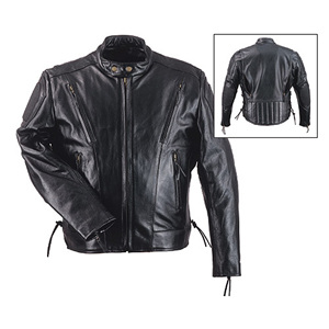 Chaqueta de Motociclista de Cuero para Hombre HMB-0529A, Logotipo Frontal, Ecológica, Ligera, Chaqueta de Motociclista Moderna, Negra, Venta al por Mayor Directa de Fábrica - Product Image 1