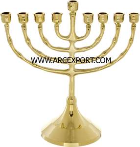 Bougie fantaisie en or Menorah luxe meilleure qualité Standard vente en gros bougie décorative moderne Menorah - Product Image 3