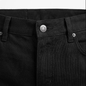 กางเกงยีนส์ทรงตรงผู้ชาย ระบายอากาศได้ดี ทรงสลิมฟิต สีฟอกแบบกำหนดเอง สวมใส่สบาย ทรงหลวม แต่งขาดเล็กน้อย ทนทาน ขายส่ง - Product Image 4