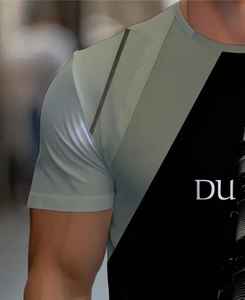 Camiseta Esencial Ultra Suave y Cómoda para Hombre, Verano, Ecológica, Apliques, Mezclilla, Batik, Tela de Pana, 100% Algodón, Parches - Product Image 6