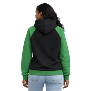 เสื้อฮู้ดแขนแร็กแลนสีดำ 08 สำหรับชมรมนักศึกษาหญิง ชมรมพี่น้องนักศึกษาหญิง สีชมพูและสีเขียว สไตล์ลำลองทันสมัย - Product Image 2