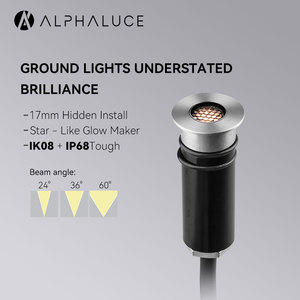 Ip68 trong đất dẫn ánh sáng tại chỗ 17mm ẩn lõm ngoài trời Pathway ánh sáng IK08 sao hiệu ứng chùm 24 °/36 °/60 ° boong ánh sáng - Product Image 1