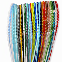 Perles de verre 3 mm, couleur unie, multicolores, perles en vrac pour la fabrication artisanale de bracelets, colliers, fournitures de bijoux vintage