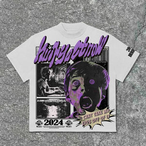 Camiseta de manga corta y cuello redondo para hombre, camiseta de talla grande 220GSM, 100% algodón satinado sólido, logotipo personalizado, DTG/pantalla DTF - Product Image 3