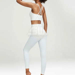 Conjunto de Yoga para mujer de diseño personalizado, reversible, sólido, de talla grande, de secado rápido, transpirable, ecológico, de alta calidad, 2 piezas, precio al por mayor - Product Image 4