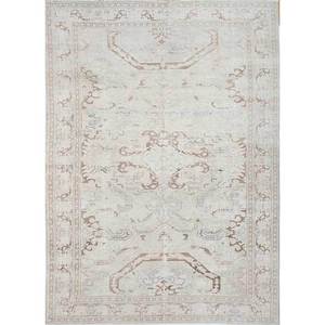 พรมขนสัตว์ถักมือสไตล์วินเทจ สีเบจและสีน้ำตาล ลายเหรียญสี่เหลี่ยมผืนผ้า ลวดลายนามธรรม สำหรับห้องนั่งเล่นหรือทางเดินในบ้าน รุ่น Pae-1661 - Product Image 1