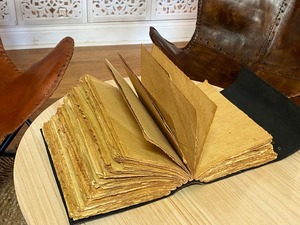 สมุดปกหนังรูปดาวห้าแฉก600หน้ากระดาษโบราณกระดุมทองเหลือง2ชิ้นขนาด10x7นิ้วทำด้วยมือ - Product Image 4