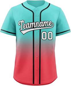Maillot de baseball dégradé personnalisé chemises boutonnées Hip Hop avec nom et numéro personnalisés cousus pour hommes femmes jeunes - Product Image 5