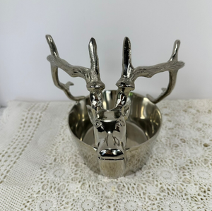 Nuevo cuenco de cabeza de ciervo de Reno de metal plateado Decoración de mesa de boda frutas postre frutas secas cuencos para servir hogar cocina mesa de comedor - Product Image 3