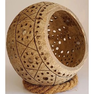 Portavelas moderno ecológico de cáscara de coco hecho a mano, decoración navideña para el hogar, regalo especial - Product Image 6